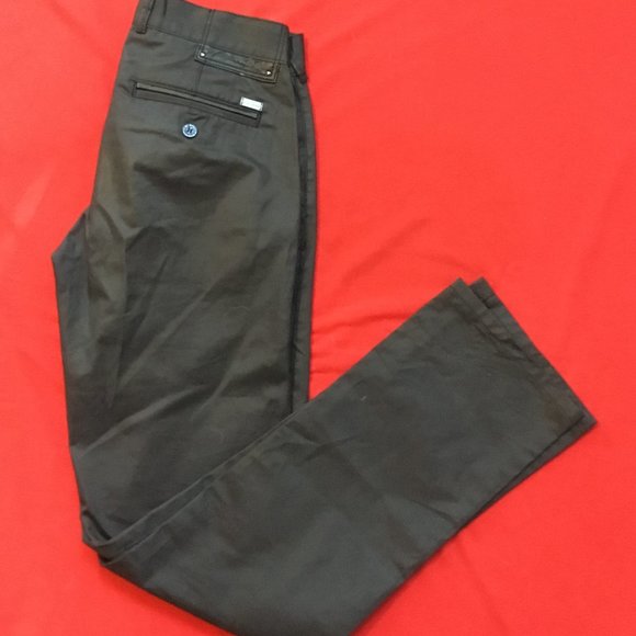 G By GUESS Men's Pants Slim Fit Jeans Pockets Logo Straight Shine Black 29 - Picture 5 of 8